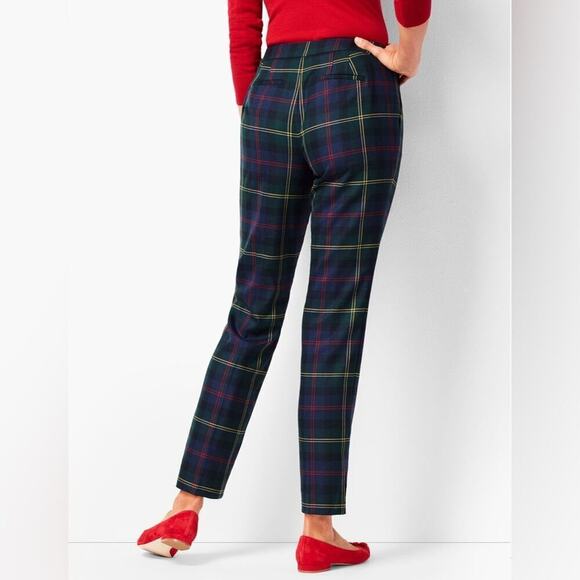 Talbots Plaid Hampshire Straight Leg Ankle Pants Wool Blend New Size 14P - Picture 8 of 16